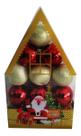 Kit 12 Bolinhas De Natal Casinha Bolas Mistas Enfeite Arvore