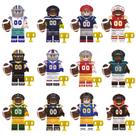 Kit 12 bonecos jogador futebol americano nfl patriots cowboys seahawks falcons blocos de montar