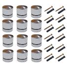 Kit 12 Botão Francês Suporte Abs Cromado para Espelho Fixação na Parede com Bucha e Parafuso Kit 12 Botão Francês Suporte Abs Cromado para Espelho Fixação na Parede com Bucha e Parafuso