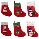 Kit 12 Botas Enfeite Natal 38cm Decoração Natalina Vermelho