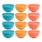 Kit 12 Bowl Fibra de Bambu PP Resistente Stripes Cores Sortidas Tigela 15cm Lyor