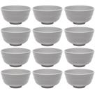 Kit 12 Bowls Tigelas de Melamina 350ml Lyor Sobremesas Sopas Yakisoba Tóquio Granilite Cinza