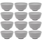 Kit 12 Bowls Tigelas de Melamina 350ml Lyor Sobremesas Sopas Yakisoba Tóquio Granilite Cinza