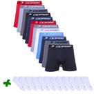 Kit 12 Boxer Microfibra + 12 Pares Meia Soquete Dorbe