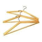Kit 12 Cabides De Madeira Natural Com Gancho Adulto Roupas Kit 12 Cabides De Madeira Natural Com Gancho Adulto Roupas