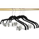 Kit 12 Cabides Veludo Slim Preto Com Presilhas Gancho Cromado Kit 12 Cabides Veludo Slim Preto Com Presilhas Gancho Cromado