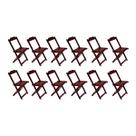 Kit 12 Cadeiras de Madeira Dobravel Imbuia