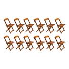 Kit 12 Cadeiras de Madeira Dobravel Mel