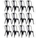 Kit 12 Cadeiras Iron Tolix - Preto Brilhante