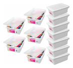 Kit 12 Caixa 11 Litros Branca Armazena Açougue Aves Carnes Multiuso