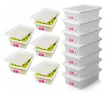 Kit 12 Caixa 2,5 Litros Branca Armazena Açougue Aves Carnes Multiuso