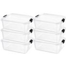 Kit 12 Caixas 10 Litros Organizadoras Multiuso Tampa Trava Bpa Cozinha Lavanderia Armario Organização Casa