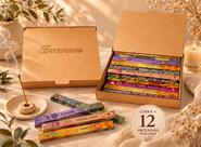 Kit 12 Caixas Incenso Indiano Sortido Porta Incenso Decorativo