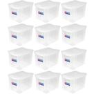 Kit 12 Caixas Organizadoras 30L Multiuso Alta Ordene Transparente Radical Color