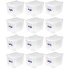 Kit 12 Caixas Organizadoras 30L Multiuso Alta Ordene Transparente Radical Color