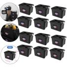 Kit 12 Caixas Organizadoras 56 Litros Com Trava Cor Preta