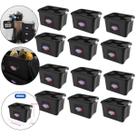 Kit 12 Caixas Organizadoras 56 Litros Com Trava Cor Preta