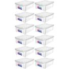 Kit 12 Caixas Organizadoras Ordene 13,5L Tampa Empilhável Radical Color Média