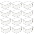 Kit 12 Caixas Plásticas Cesto Organizador Tampa Click Empilhável 33,5x24cm Ordene