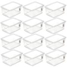 Kit 12 Caixas Plásticas Cesto Organizador Tampa Click Empilhável 33,5x24cm Ordene