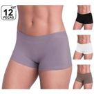 Kit 12 Calcinha Boxer Cueca Short Shortinho Calecon Feminina Invisível MULTICOLOR