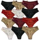 Kit 12 Calcinha Tanga Fristyle Em Microfibra Com Renda Lisa Adulto
