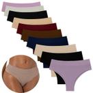 Kit 12 Calcinhas Sem Costura Canelada Tanga Feminino Conforto