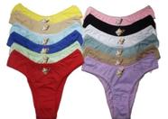 Kit 12 Calcinhas Tanga Em Algodão Adulto Lisa E Estampada Tam. P