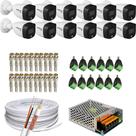 Kit 12 Câmeras de segurança Intelbras Full color 1220b+1 Fonte 15amp 12v+Conectores e 100m de Cabo