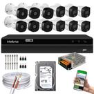 Kit 12 Câmeras Intelbras 6 cam Full Color 6 cam 1220b Full Hd Dvr Mhdx 1216-C C/HD 4tb