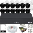 Kit 12 Câmeras Intelbras Multi Hd 1120b Dvr 16 Canais hd 3TB