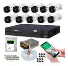 Kit 12 Câmeras Multi Hd Intelbras 1120b Dvr 16 Canais Com Hd 2tb