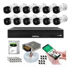 Kit 12 Câmeras Multi Hd Intelbras 1120b Dvr 16 Canais Com Hd 4tb