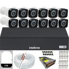 Kit 12 câmeras segurança 2mp 1080p Dvr 16ch Intelbras
