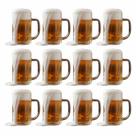 Kit 12 Caneca Chopp Chops Chope Cerveja Vidro Forte Grosso Resistente Bar Restaurante Buteco 430ml