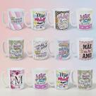 Kit 12 Caneca de Dia Das Mães 400ml Presente Lembrancinha Cor:Sortidas