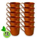 Kit 12 Caneca Moscow Mule Alumínio com Pintura Cor Cobre 370ml