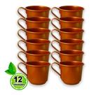 Kit 12 Caneca Moscow Mule Alumínio Pintura na cor Cobre 370ml - Ficone Decor