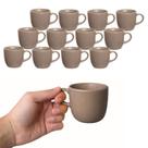 Kit 12 Caneca Xicara De Cerâmica De 100ml Para Café Chá
