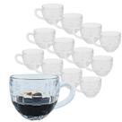Kit 12 Caneca Xícara De Chá Café Cappuccino Cristal 190ml