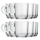 Kit 12 Canecas Aspen Vidro Diamante 300Ml Xícara de Café