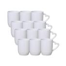 Kit 12 Canecas Cerâmica Branca Coração 365ml - Metalnox