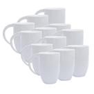 Kit 12 Canecas De Cerâmica Branca Com Alça Lua 350ml