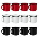 Kit 12 Canecas Esmaltadas Rustica 80ml Café Retro Colorida