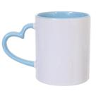 Kit 12 Canecas Para Sublimação Com Alça Coração E Interior Azul 325ml