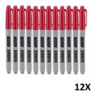 Kit 12 Caneta de Marcação Ponta Fina Cor Vermelha