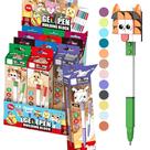 Kit 12 Canetas de Gel Blocos Coloridos Encaixe Monta Desmonta Educativo Elefante Coruja Coelho Animais Papelaria Escola Festas Eventos