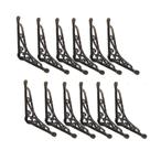 Kit 12 Cantoneiras Ouro Pincelado Suporte Parede 25x30cm