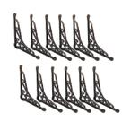 Kit 12 Cantoneiras Ouro Pincelado Suporte Parede 25x30cm