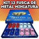 Kit 12 Carrinhos De Metal Coleção Brinquedo Carros Miniatura fusca Clássico Fusquinha Colecionador a Fricção